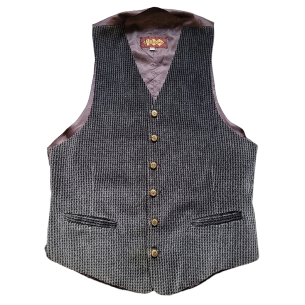 Vintage Black and Gray Velvet Vest
